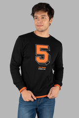 Black & Orange Printed Sweatshirt