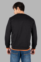 Black & Orange Printed Sweatshirt