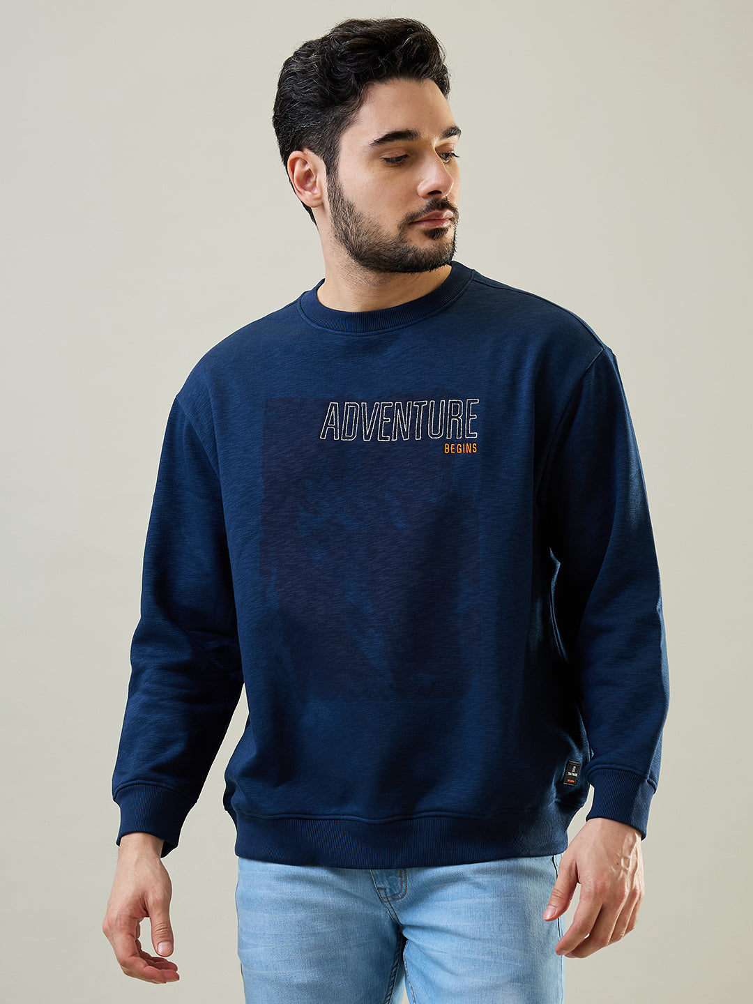 Dress Blue Printed Sweatshirt