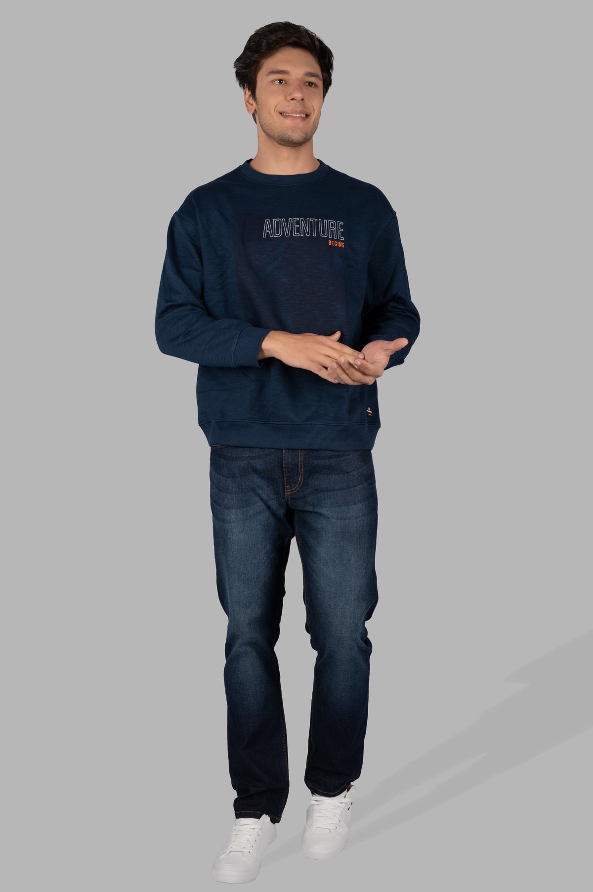 Dress Blue Printed Sweatshirt