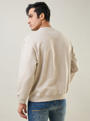 Grey Printed Regular Fit Sweatshirt