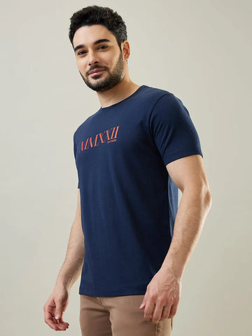 Dress Blue Graphic Print T-Shirt Tim Paris