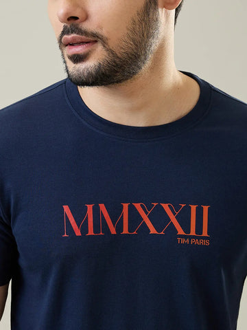 Dress Blue Graphic Print T-Shirt Tim Paris