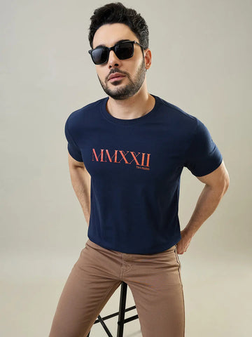 Dress Blue Graphic Print T-Shirt Tim Paris