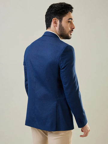 Blue Woven Blazer Tim Paris