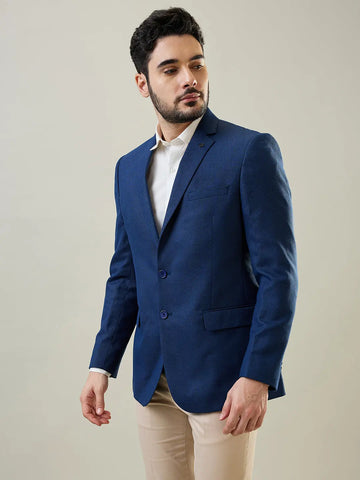 Blue Woven Blazer Tim Paris