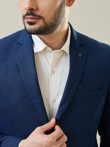 Blue Woven Blazer Tim Paris