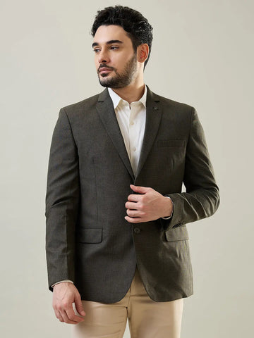 Dark Beige Woven Blazer Tim Paris