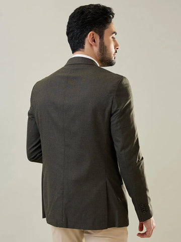 Dark Beige Woven Blazer Tim Paris