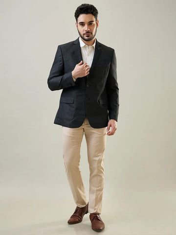 Navy Woven Structure Blazer Tim Paris