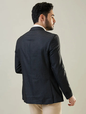 Navy Woven Structure Blazer Tim Paris