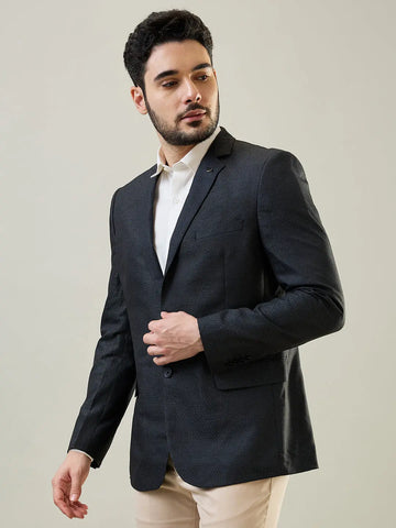 Navy Woven Structure Blazer Tim Paris