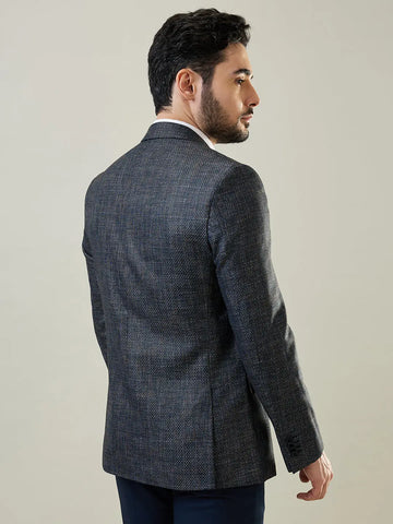 Dark Gray Woven Blazer Tim Paris