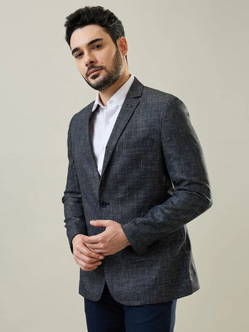 Dark Gray Woven Blazer Tim Paris