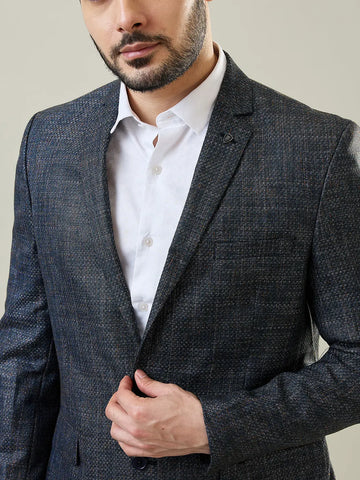 Dark Gray Woven Blazer Tim Paris