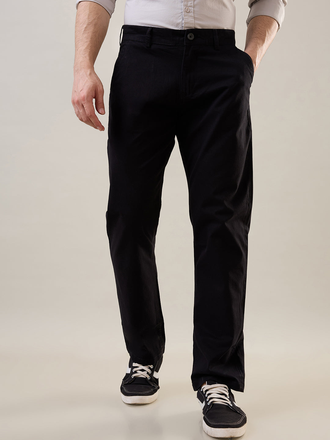 Black Relaxed Fit Chinos