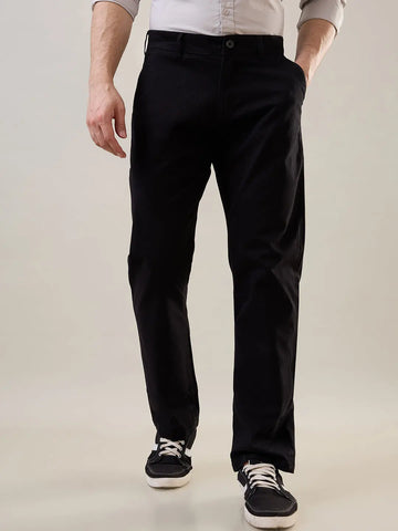 Black Relaxed Fit Chinos Tim Paris