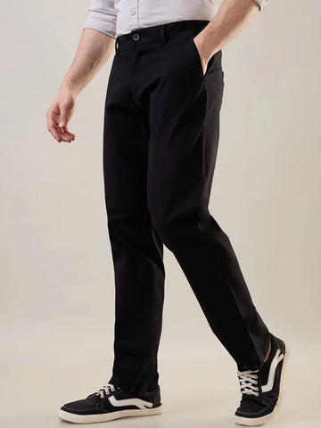 Black Relaxed Fit Chinos Tim Paris