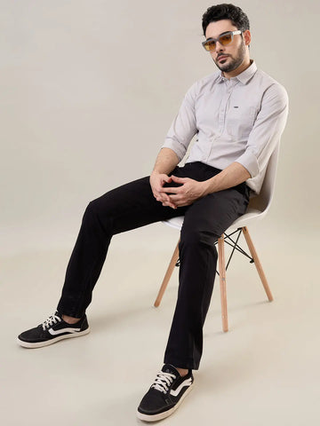 Black Relaxed Fit Chinos Tim Paris