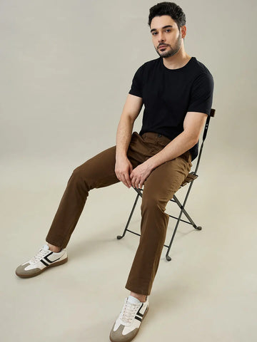 Brown Relaxed Fit Chinos Tim Paris
