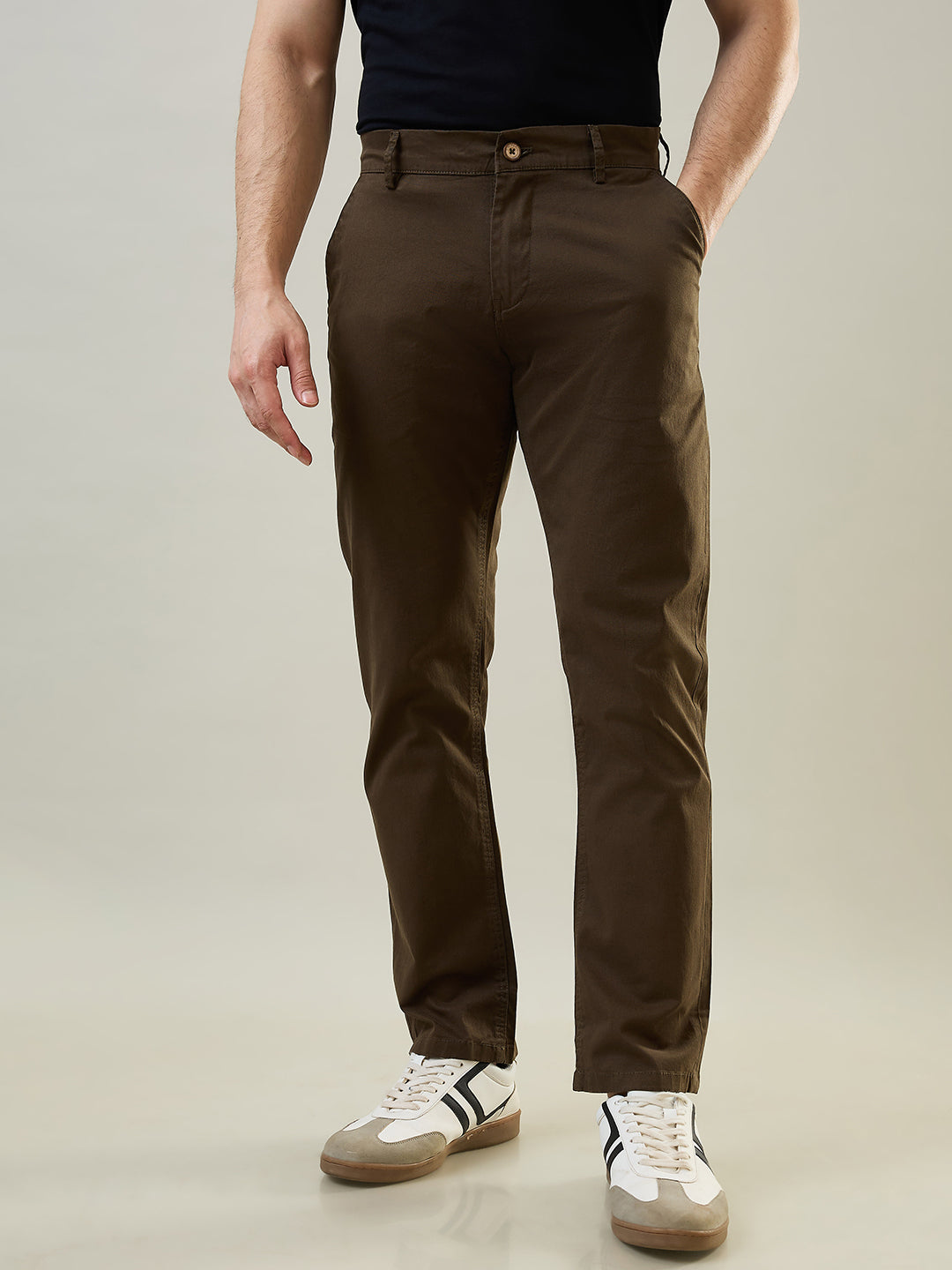 Olive Green Relaxed Fit Chinos