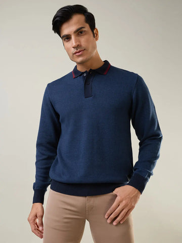 Navy Structure Pullover Tim Paris