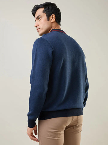 Navy Structure Pullover Tim Paris