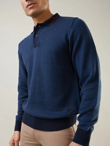 Navy Structure Pullover Tim Paris