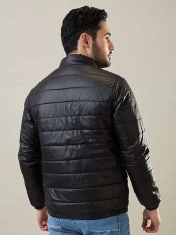 Black Solid Bomber Jacket Tim Paris