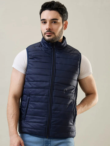 Navy Sleeveless Bomber Jacket Tim Paris