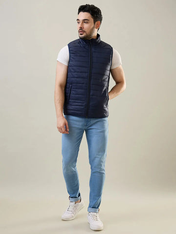Navy Sleeveless Bomber Jacket Tim Paris