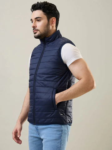 Navy Sleeveless Bomber Jacket Tim Paris