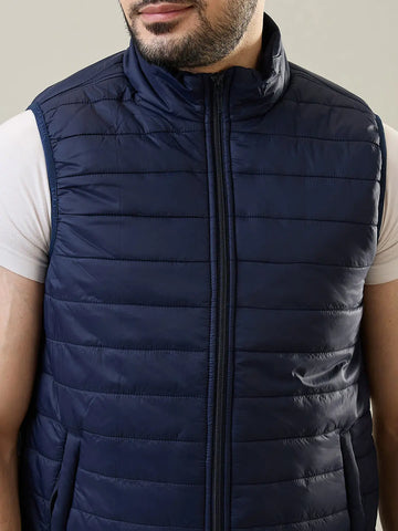 Navy Sleeveless Bomber Jacket Tim Paris