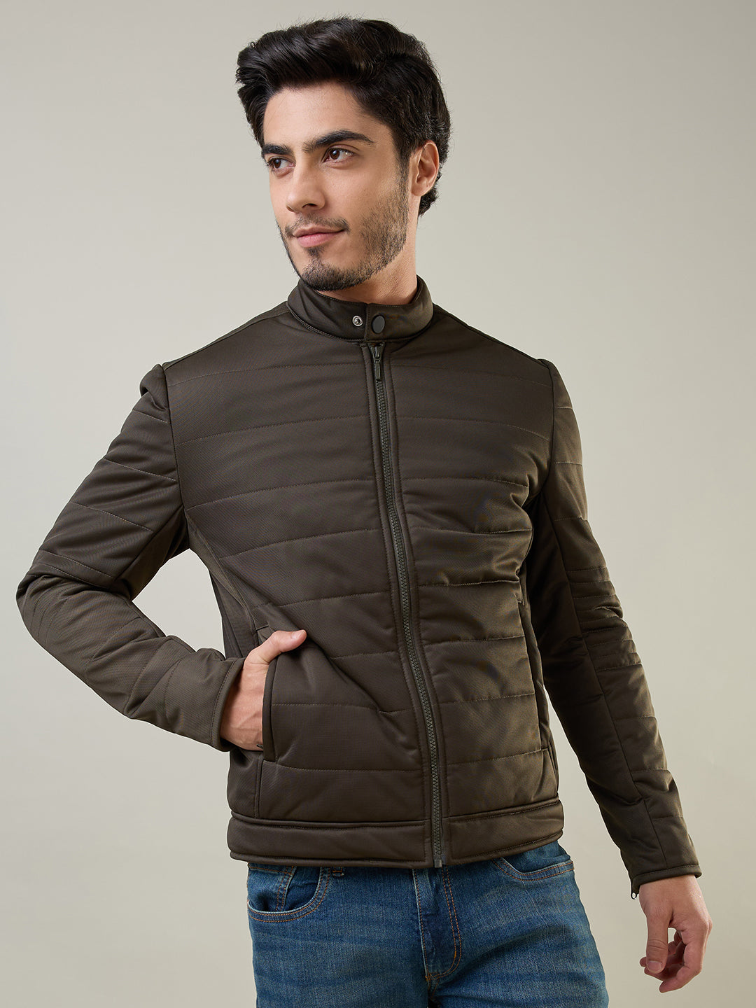 Olive Green Biker Jacket