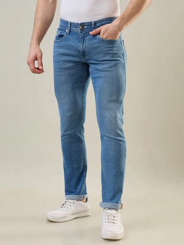 Light Indigo Ferdinand Slim Tapered Fit Jeans Tim Paris