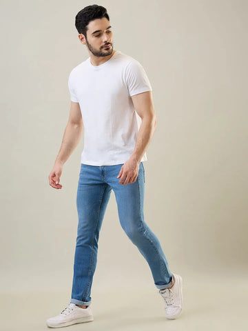 Light Indigo Ferdinand Slim Tapered Fit Jeans Tim Paris