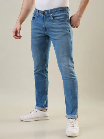 Light Indigo Ferdinand Slim Tapered Fit Jeans Tim Paris