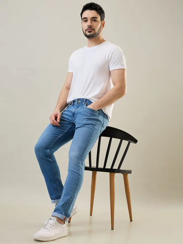 Light Indigo Ferdinand Slim Tapered Fit Jeans Tim Paris