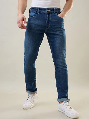Medium Indigo Parker Slim Straight Fit Jeans Tim Paris