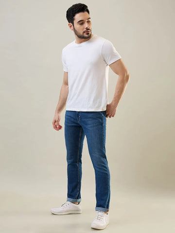 Medium Indigo Parker Slim Straight Fit Jeans Tim Paris