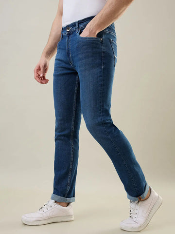 Medium Indigo Parker Slim Straight Fit Jeans Tim Paris