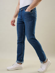 Medium Indigo Parker Slim Straight Fit Jeans
