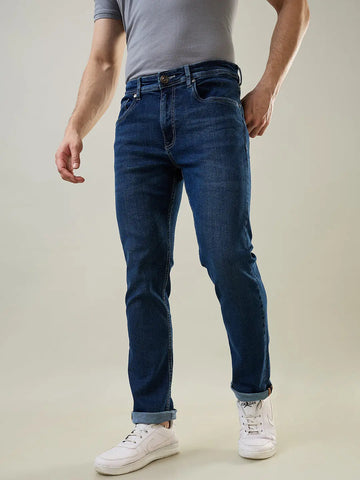 Dark Indigo Parker Slim Straight Fit Jeans Tim Paris