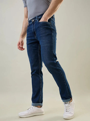 Dark Indigo Parker Slim Straight Fit Jeans Tim Paris
