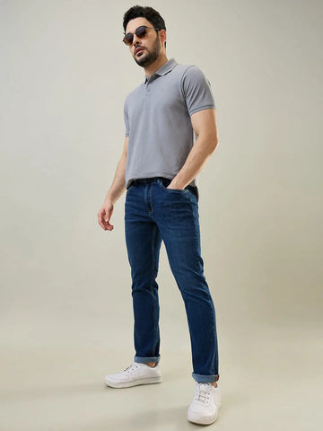 Dark Indigo Parker Slim Straight Fit Jeans Tim Paris