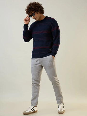Dress Blue Striped Pullover Tim Paris