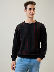 Black Striped Pullover