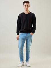 Black Striped Pullover