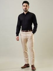 Black Solid Regular Fit Shirt