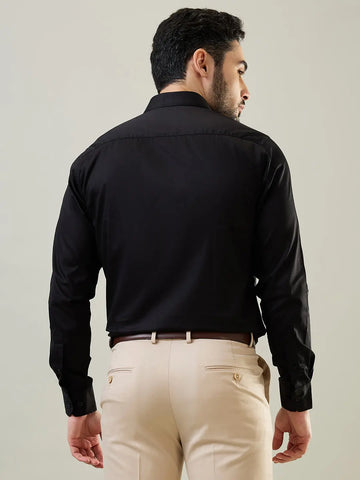 Black Solid Regular Fit Shirt TIM PARIS